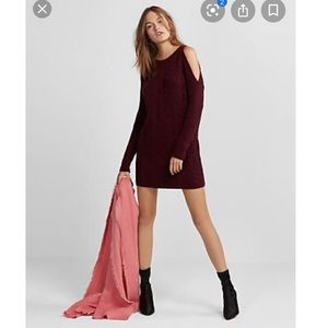 Knit cold shoulder dress